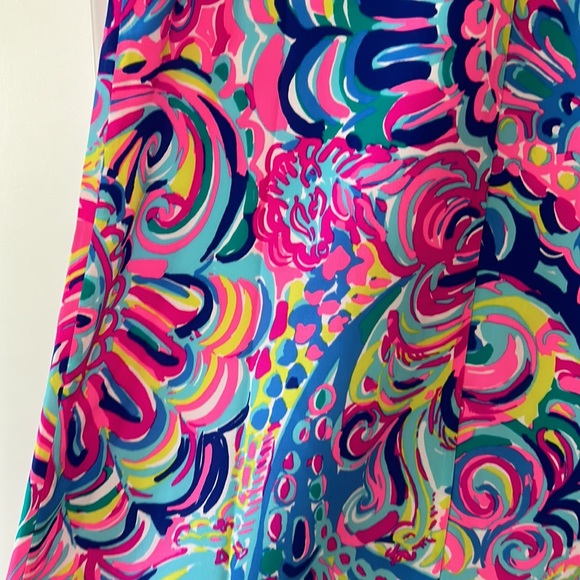 Lilly Pulitzer Lela Silk Dress in gorgeous, colorful Psychedelic Sunshine Print - Picture 9 of 14